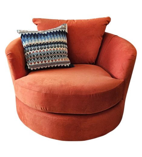 Paprika Velvet Swivel Chair