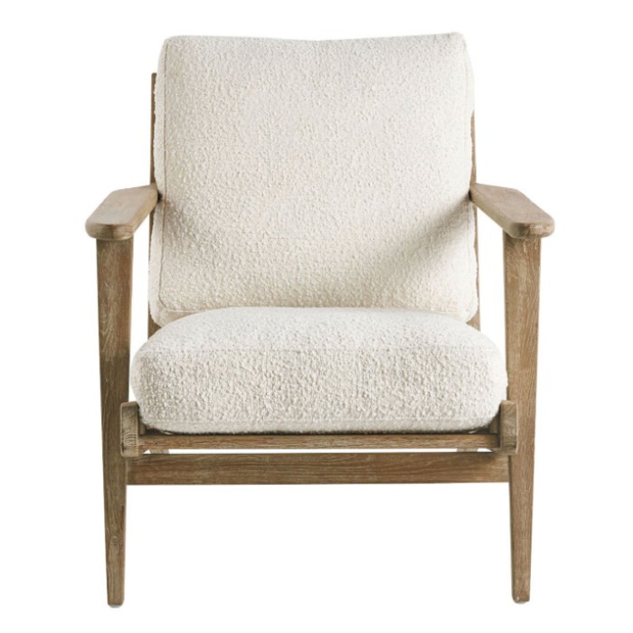 JULES armchair in bouclette - Cream
